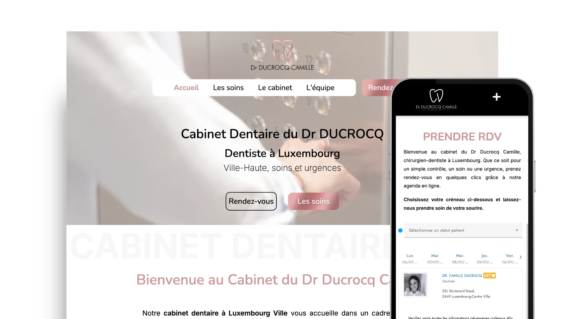 Site internet du cabinet dentaire Ducrocq à Luxembourg