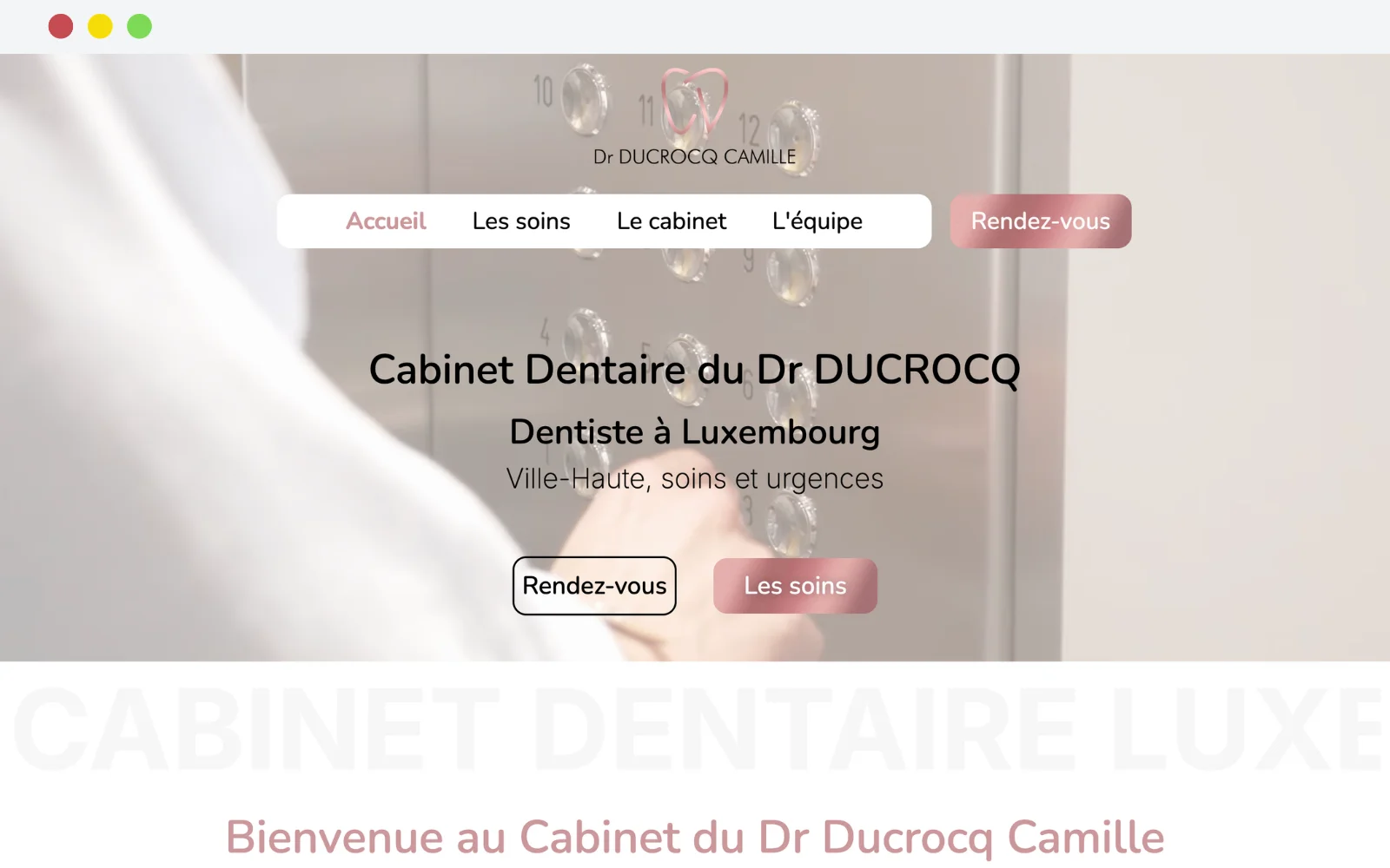 Site internet du cabinet dentaire Ducrocq à Luxembourg